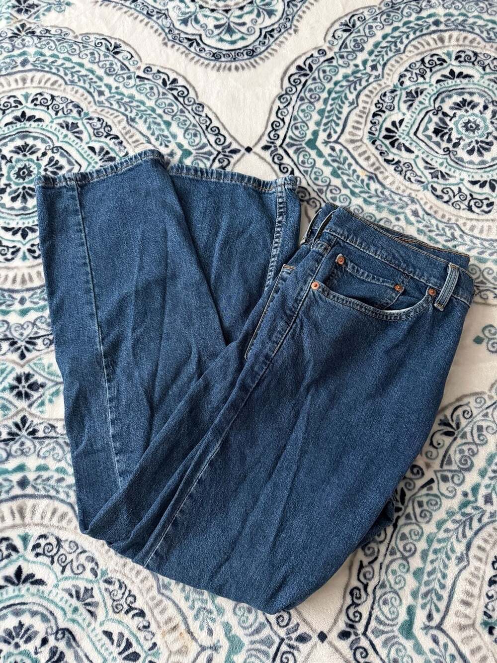 Levi's 505 Regular Fit Jeans Size W32 L30 Blue Denim